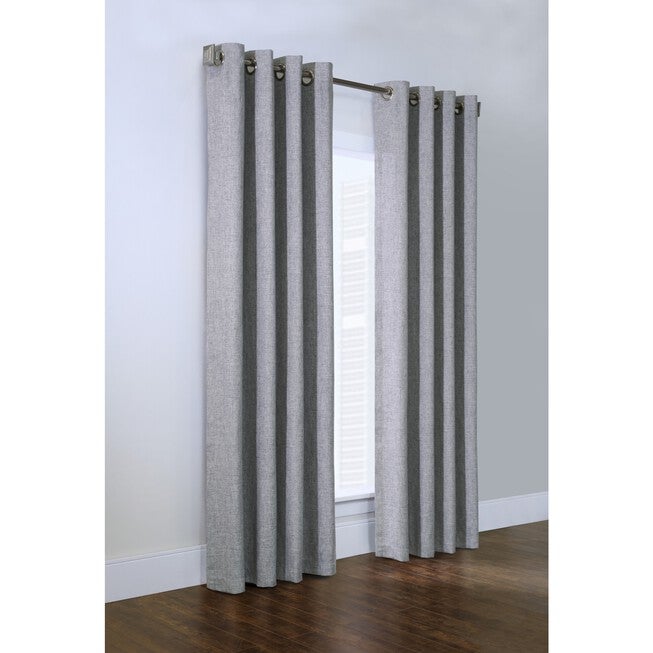 Linum Light Filtering Grommet Curtain Panel, LIGHT GREY, hi-res image number 0