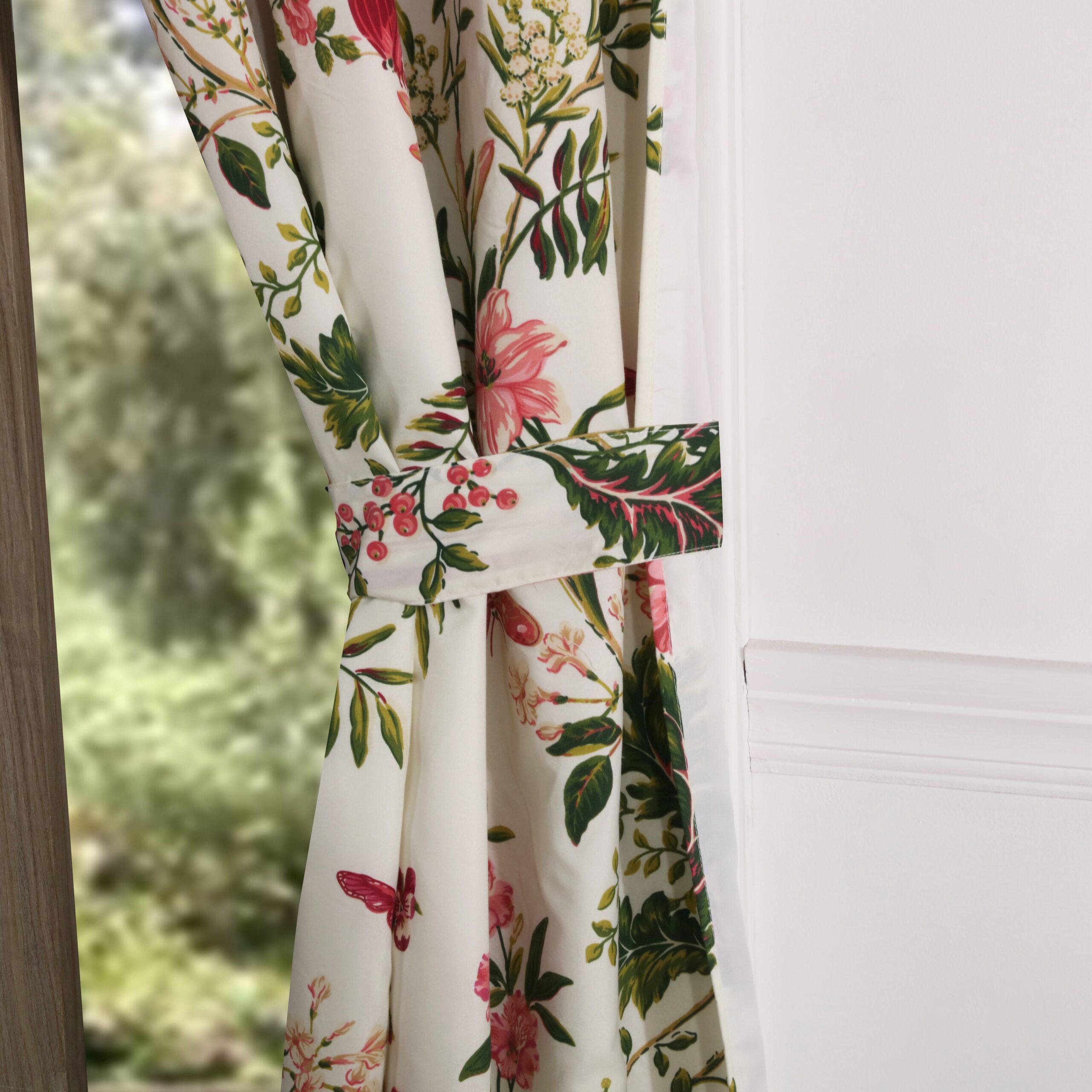 Butterflies Window Curtain Panels, Set of 2, 84 inches, MULTI, alternate image number 4