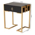 Luna Contemporary Glam And Luxe Black Finished Wood And Gold Metal End Table, , alternate image number null