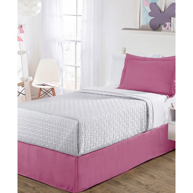 Luxury Hotel Kids Tailored 14 inches Drop Pink Bed Skirt,, PINK, hi-res image number null