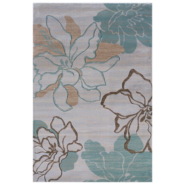 Milan Ivory/Aqua 8'X10' Area Rug, IVORY AQUA, hi-res image number 0