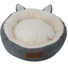 GREY Printing poly-cotton cozy round cat bed , 21 inch, , on-hover image number null