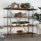 Dark Brown Wood Industrial Shelving Unit, 67 " x 43 " x 16 ", , alternate image number null