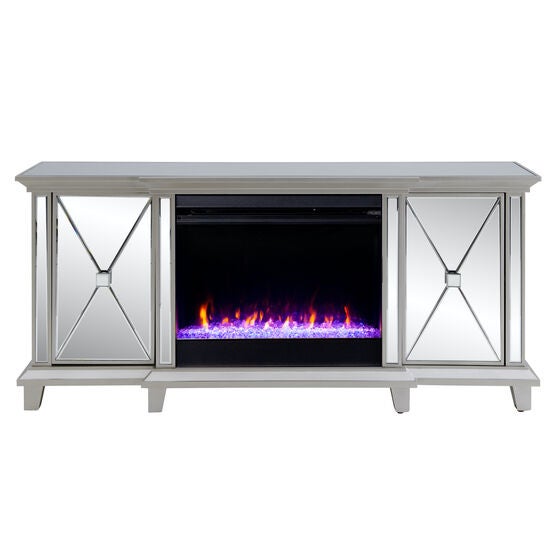 Toppington Mirrored Lifelike Alternating Colors Fireplace Media Console, , alternate image number null