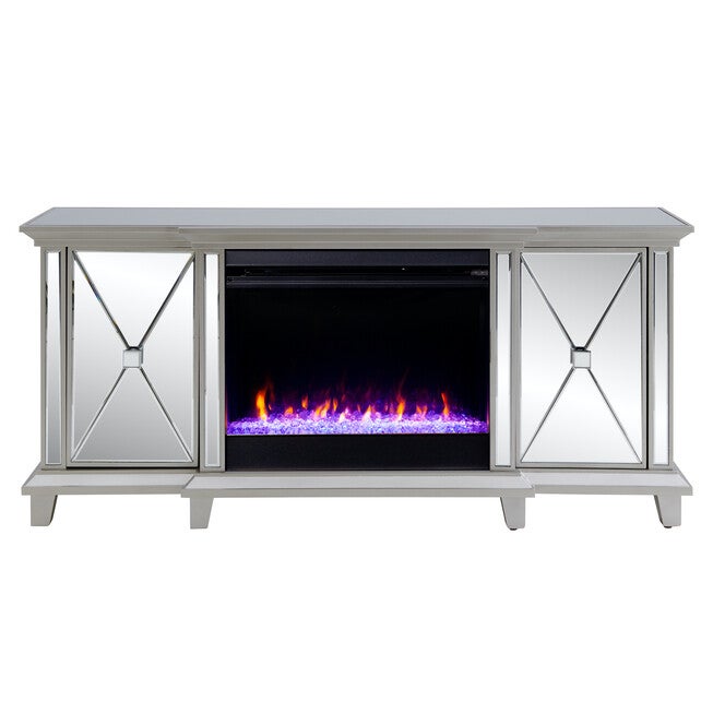 Toppington Mirrored Lifelike Alternating Colors Fireplace Media Console, , alternate image number 1