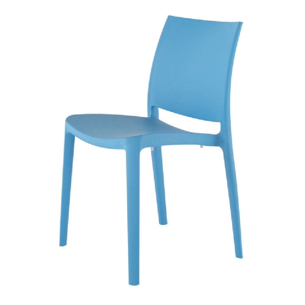 Set of 2 Sensilla Stackable Outdoor Dining Chairs, BLUE, alternate image number 2