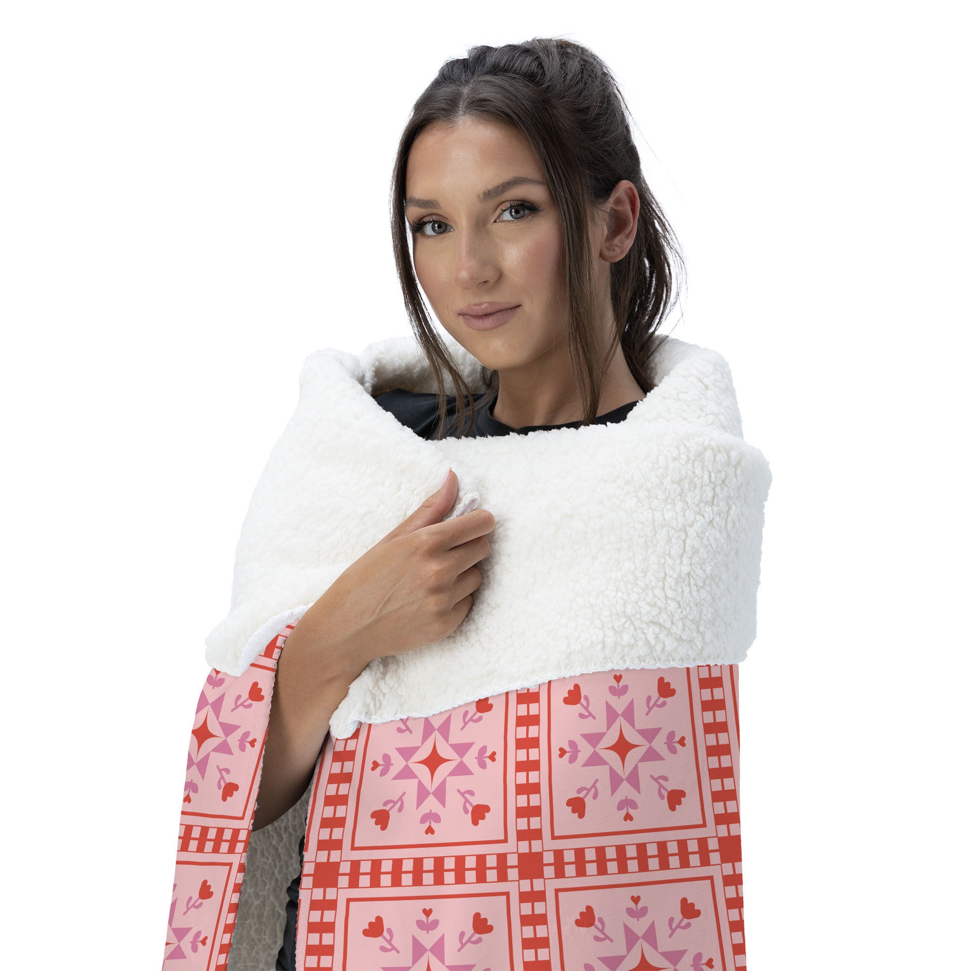 Valentine's Day Quilted Silk Touch Sherpa Throw Blanket 50x60 Inches, QUILTED THRO, alternate image number 2