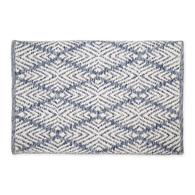 Handwoven Blue Diamond Rug - 2x3 Ft Bath, 4437532 | Woman Within