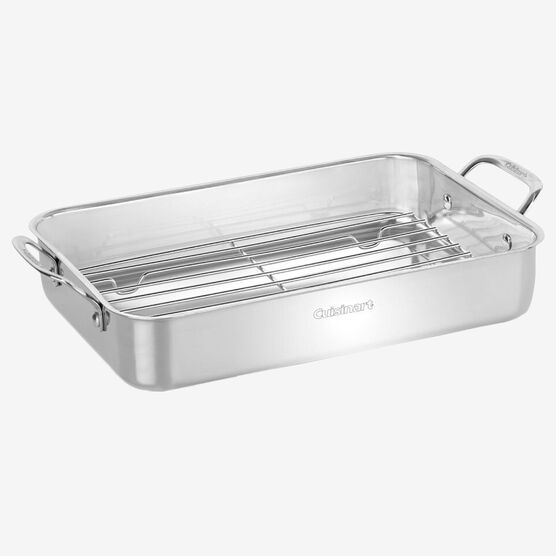 Cuisinart Lasagna Pan with Stainless Roasting Rack, STAINLESS STEEL, hi-res image number null