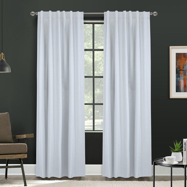Baxter Blackout Dual Header Curtain Panel, WHITE, hi-res image number 0