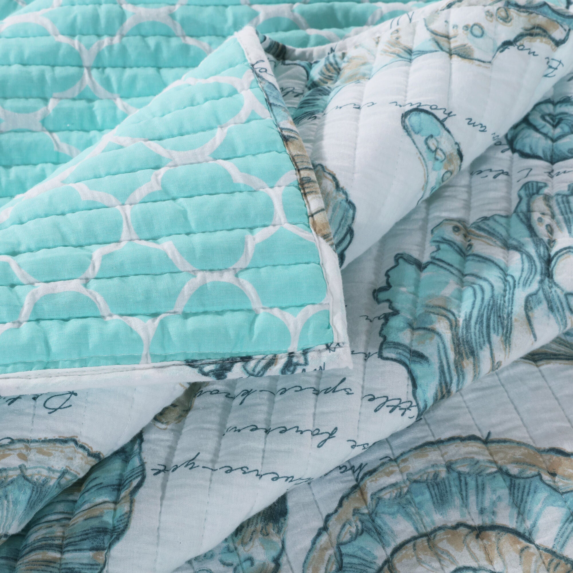 Cruz Coastal Quilted Throw Blanket, WHITE, alternate image number 3