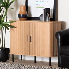 Lucia Fluted Wood Storage Cabinet
