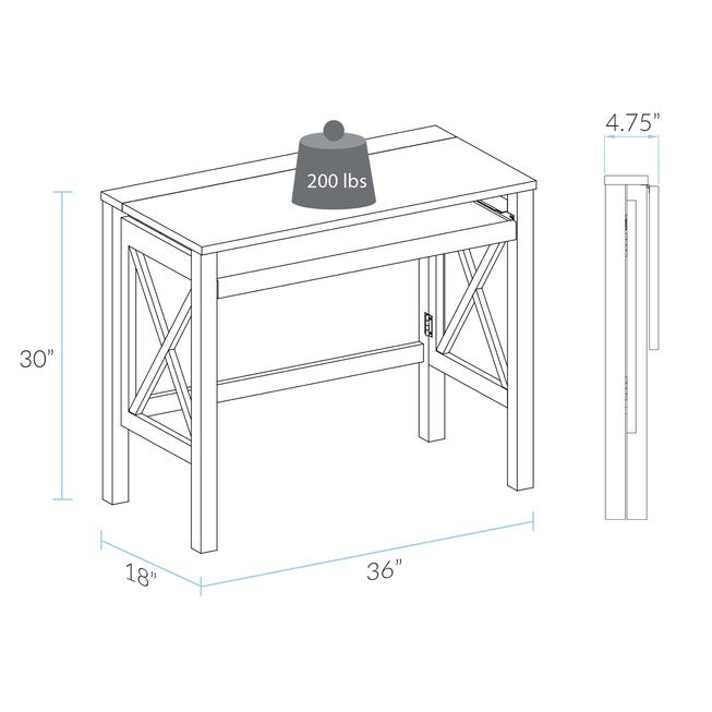 Montego Folding Desk with Pull-Out-Warm Brown, , alternate image number 6