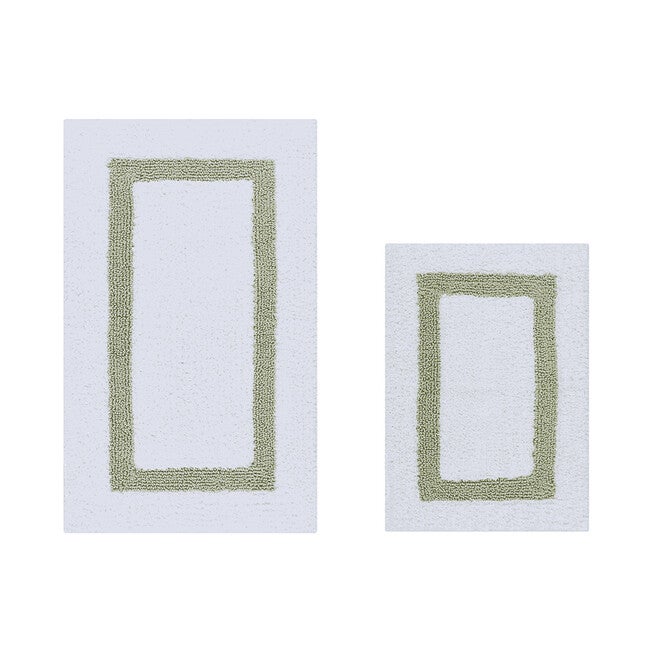Hotel Collection 100% Cotton 2 Piece (17 inches X 24 inches | 21 inches X 34 inches) Bath Rug Set, WHITE SAGE, hi-res image number 0