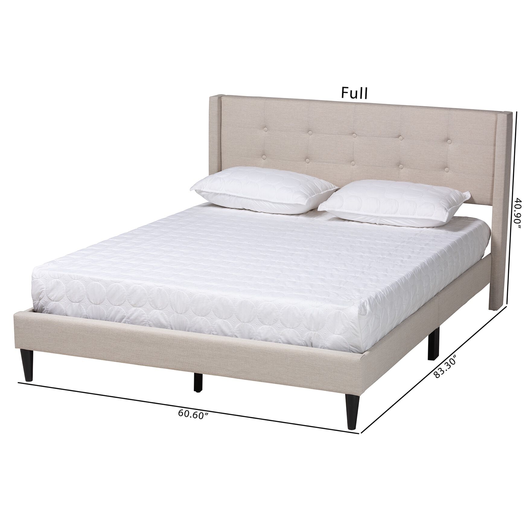 Casol Mid-Century Modern Transitional Upholstered Platform Bed, , alternate image number 4