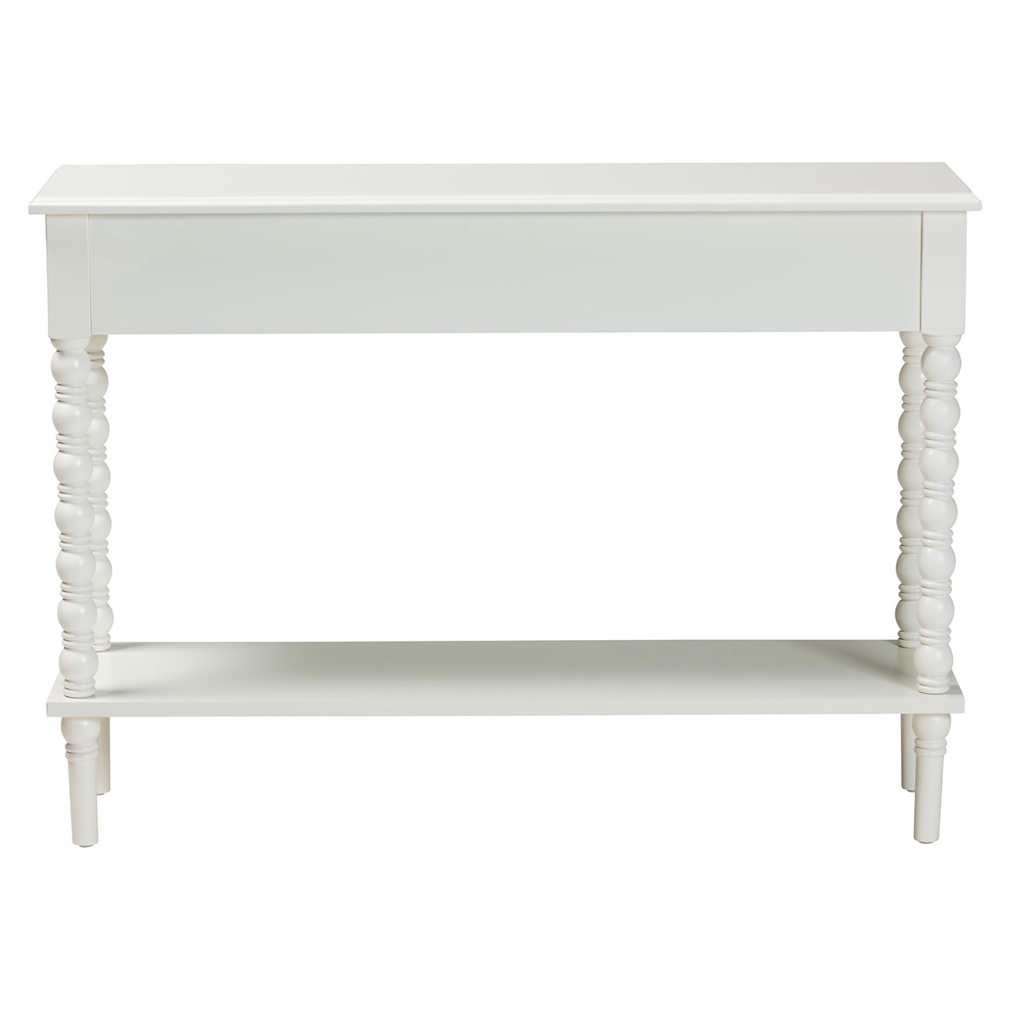 Malinda Classic Black Wood 2-Drawer Console Table with Spindle Legs, WHITE, alternate image number 5