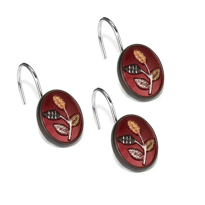 Aubury Shower Curtain Hooks, BURGUNDY, hi-res image number null