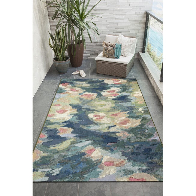 Marina Watercolor Pond Indoor/Outdoor Area Rug Multi, , alternate image number 5