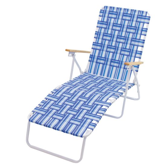 Steel Web Chaise Lounge Chair Blue, White, MULTI, hi-res image number null