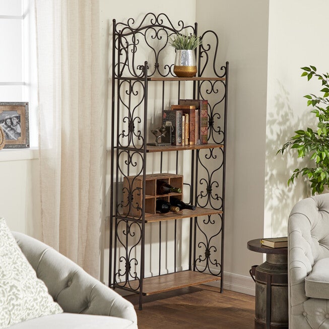 Brown Iron Farmhouse Baker'S Rack, , alternate image number null