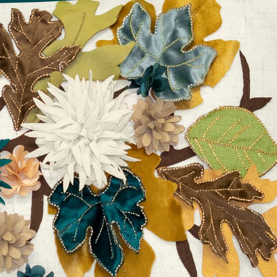Harvest Dimensional Leaves Lumbar Decorative Pillow , , alternate image number null
