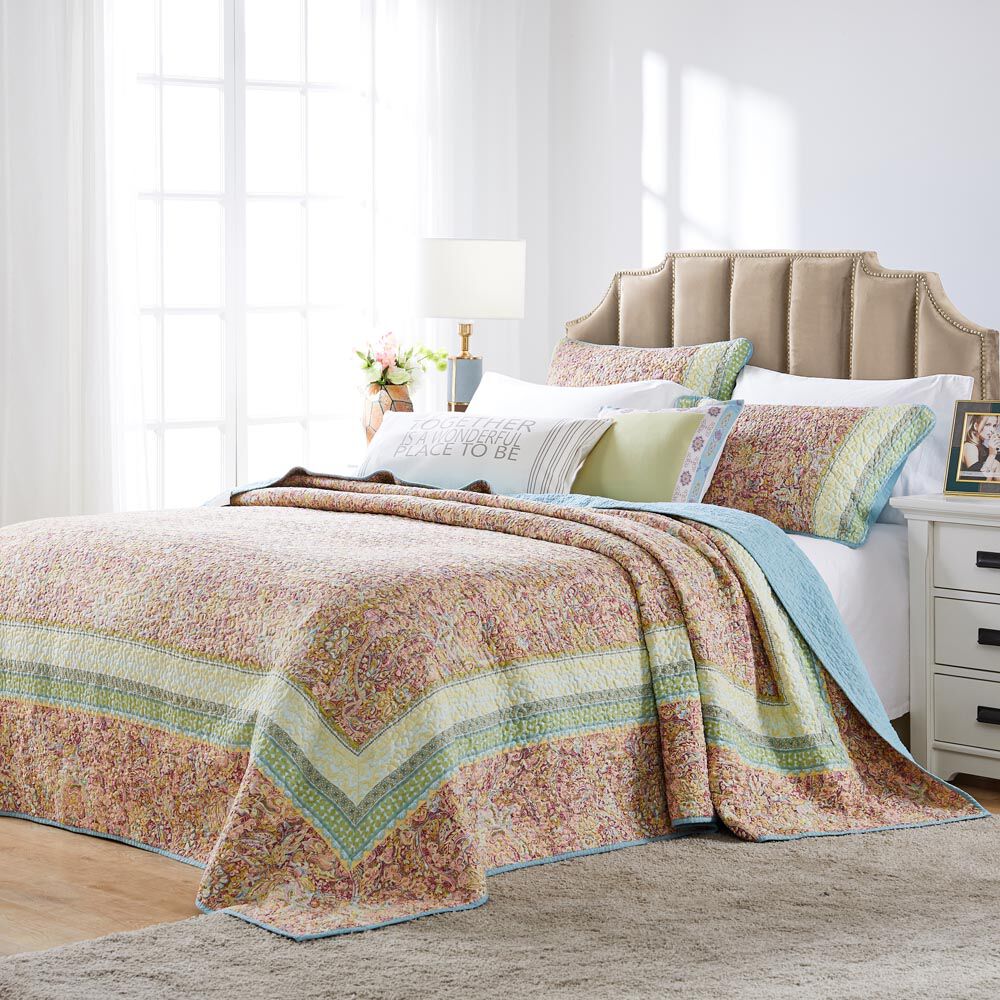 Palisades Pastel Cotton Quilted Bedspread Set, PASTEL, alternate image number 2