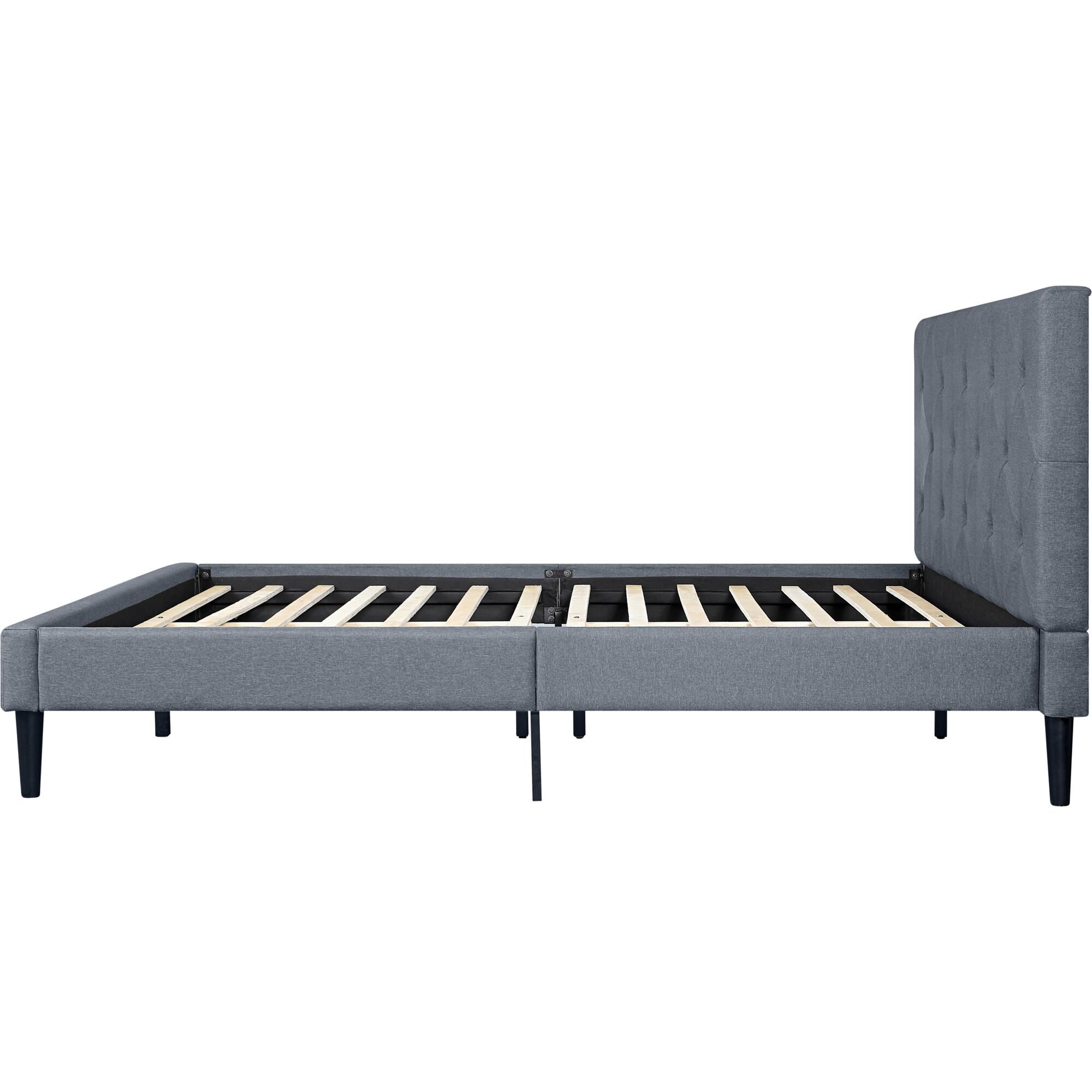 Monticello Platform Bed, Queen, Gray, GRAY, alternate image number 5