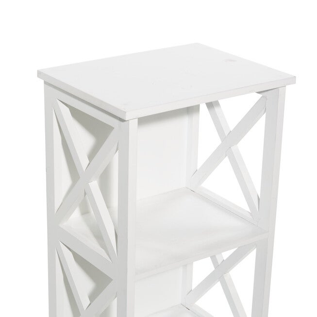 White Wood Traditional Shelving Unit, 40 inches x 16 inches x 12 inches, , alternate image number 4