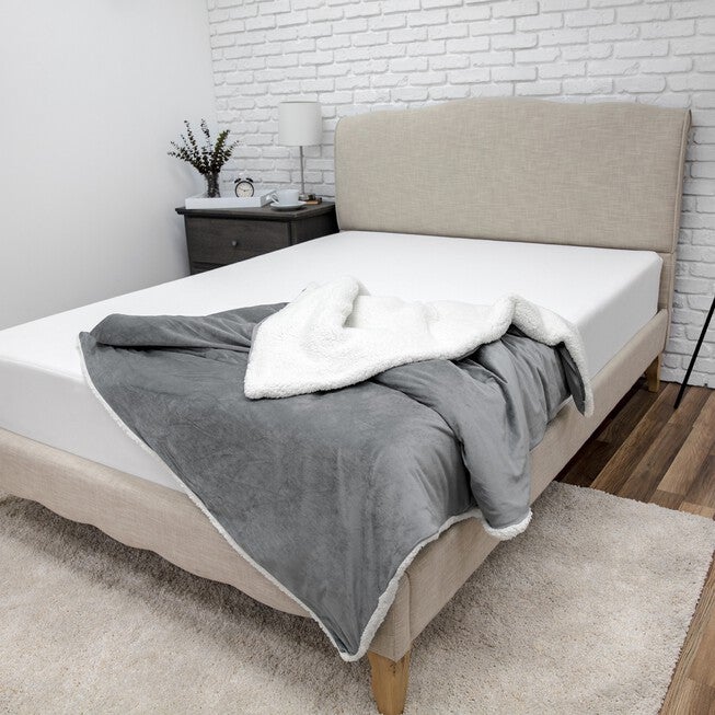 SensorPEDIC Serenity 15lb. Weighted Blanket with Removable Cover with Sherpa and Plush Fabrics, , alternate image number null