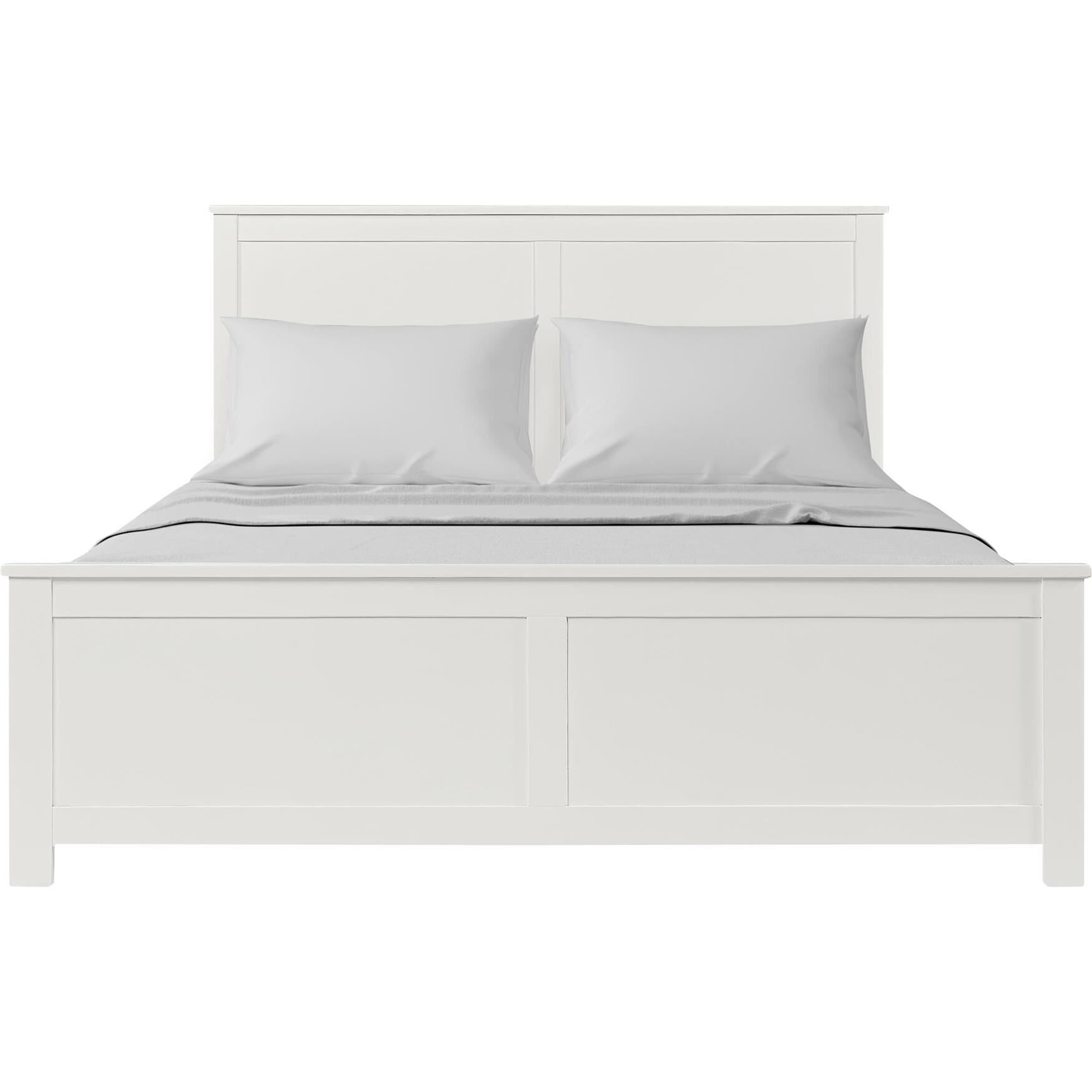 Winston Wooden Platform Bed, WHITE, hi-res image number 0