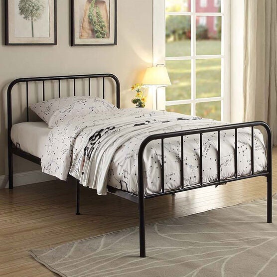 Metal Twin Bed, BLACK, hi-res image number null