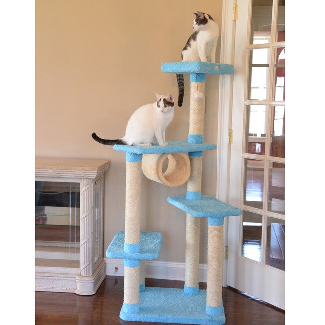 Real Wood 61 inches Cat Climber Junggle Tree With Platforms, , alternate image number null