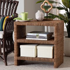 Liza Bohemian Natural Seagrass End Table