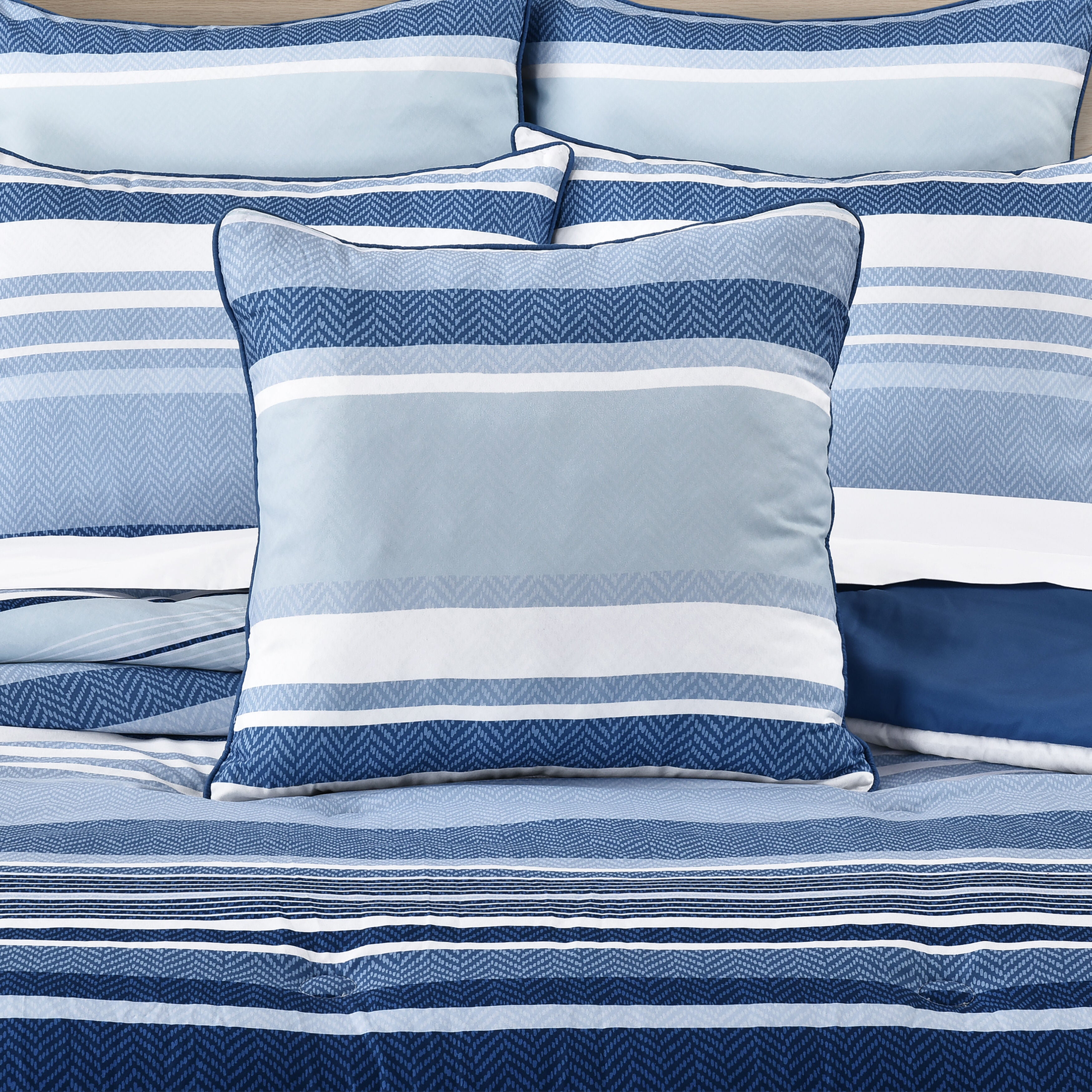 CARSON 20 inches SQUARE DECORATIVE THROW PILLOW, BLUE, alternate image number 2