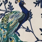 Edie @ Home Indoor/Outdoor Peacock Print With Embroidery Decorative Throw Pillow 20X20, Turq Multi, , alternate image number null