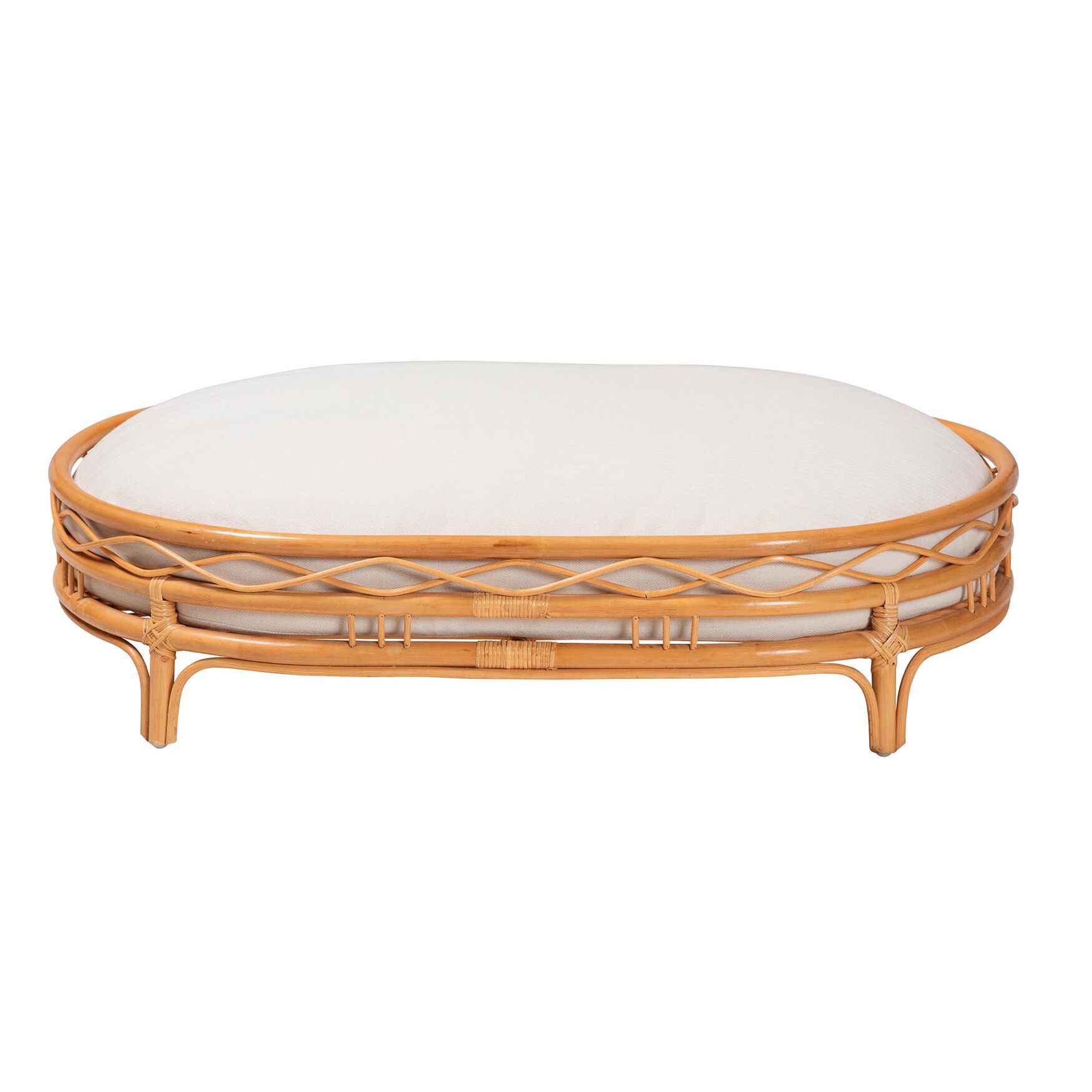 Jovia Bohemian Honey Rattan Pet Bed, , on-hover image number 1