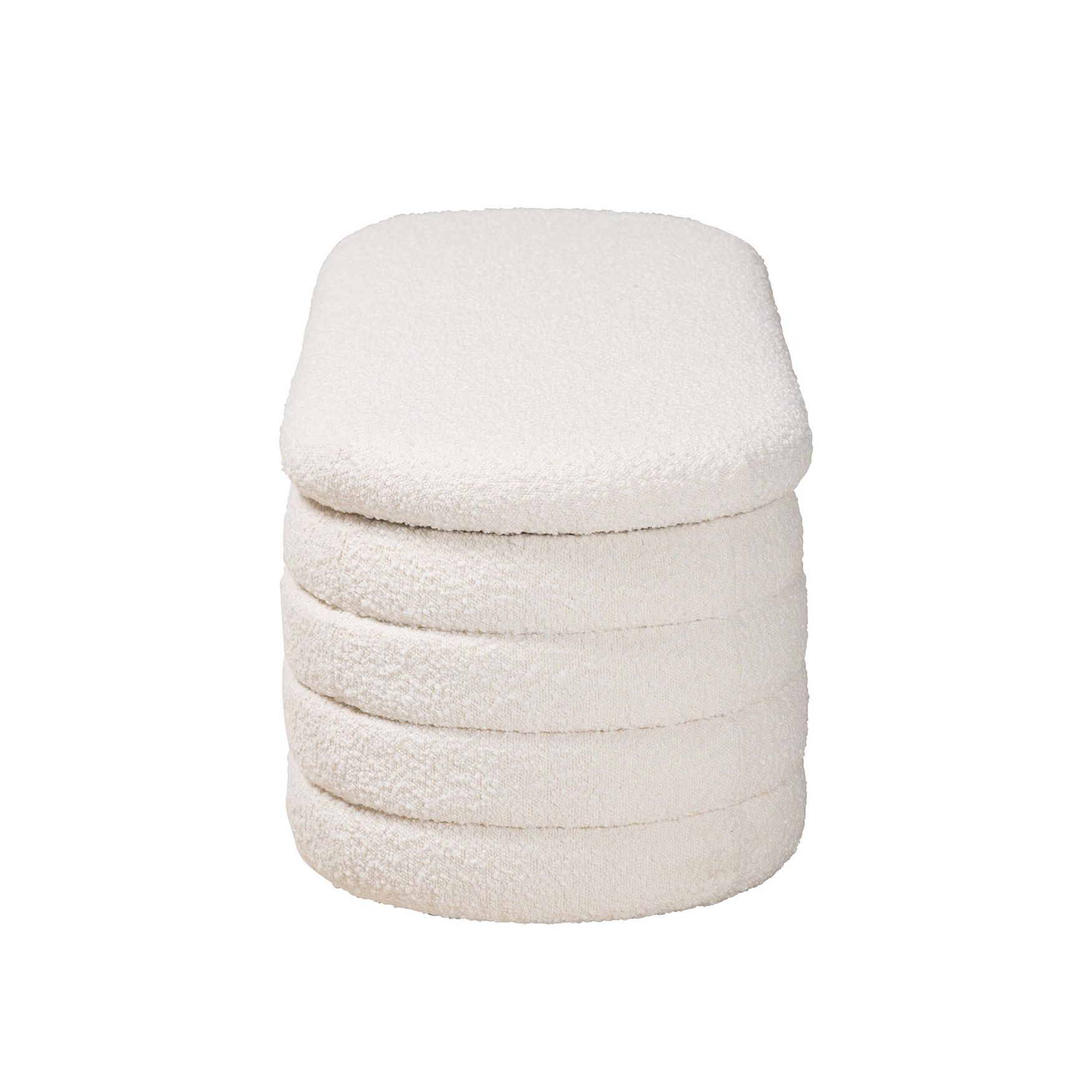 Betiana Modern Japandi Cream Boucle Fabric And Walnut Brown Finished Wood Storage Bench, , alternate image number 3