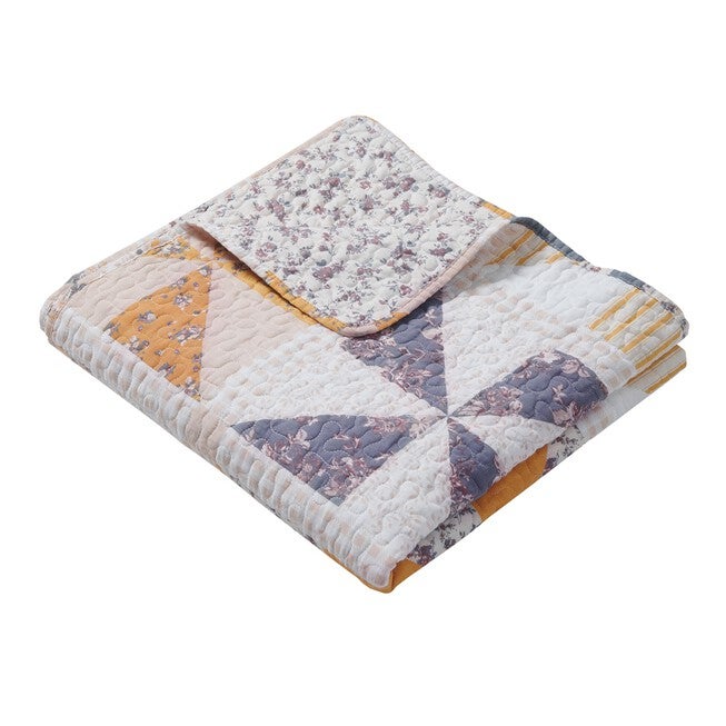 Pinwheel & Posey Quilted Throw Blanket, , on-hover image number null
