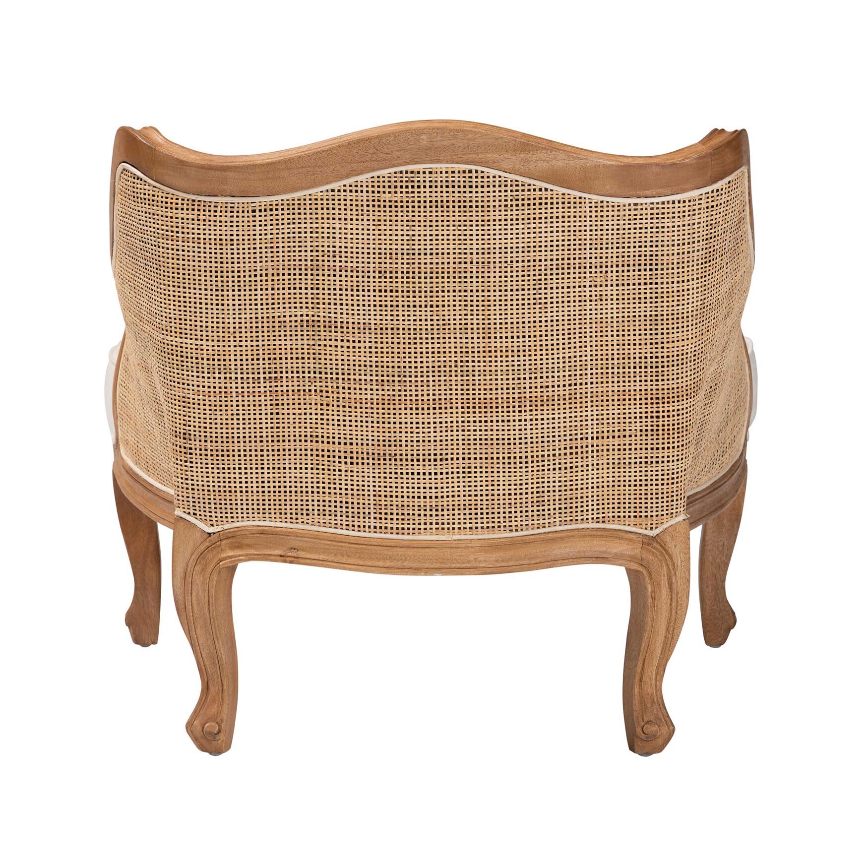 Sylvestra Traditional French Beige Fabric And Honey Oak Finished Wood Low Seat Accent Chair, , alternate image number 3