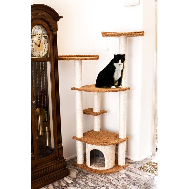 Ultra Thick Faux Fur Real Wood 64 inches Cat Scratching Furniture, , alternate image number null