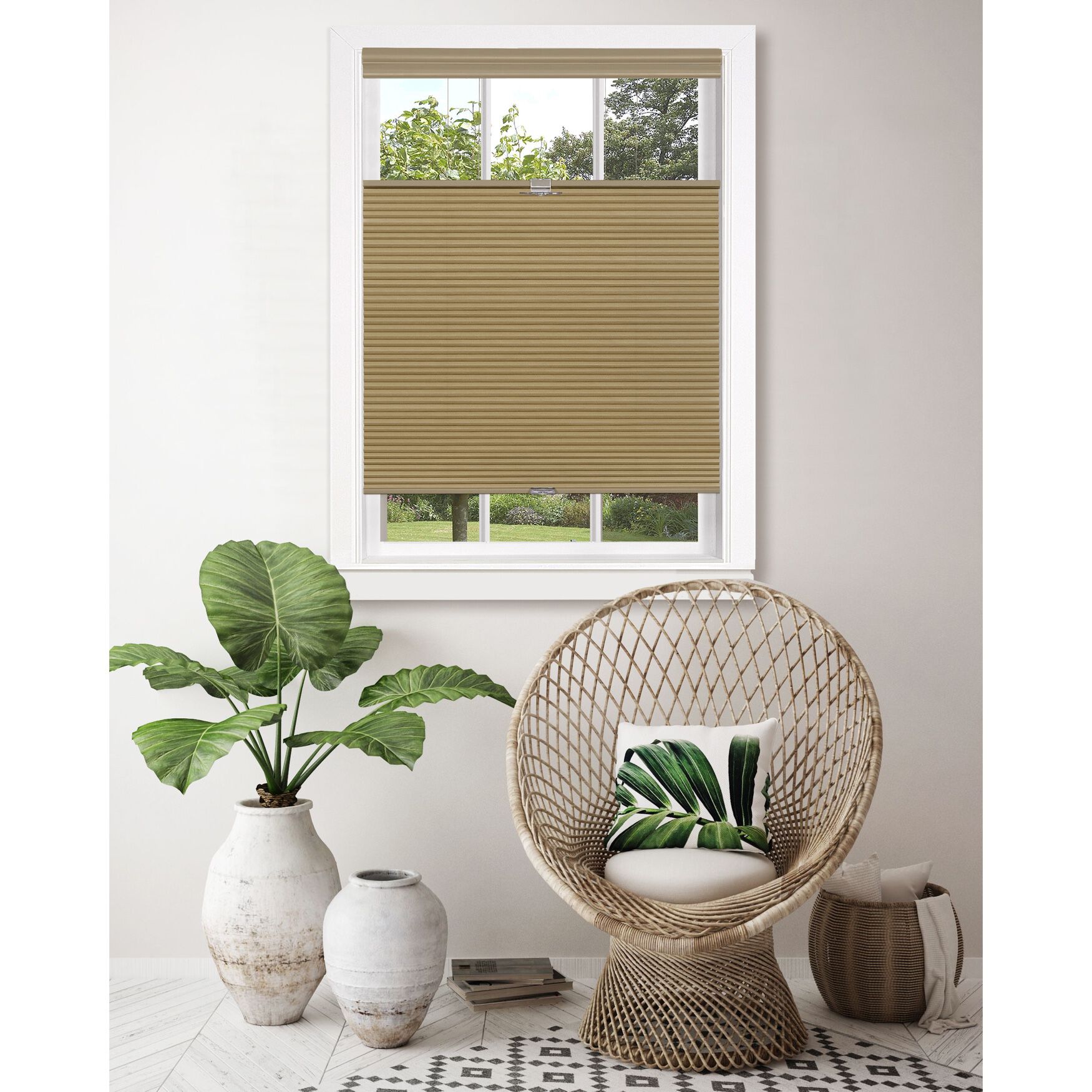 Top Down-Bottom Up Cordless Honeycomb Cellular Shade, WHEAT, hi-res image number 0