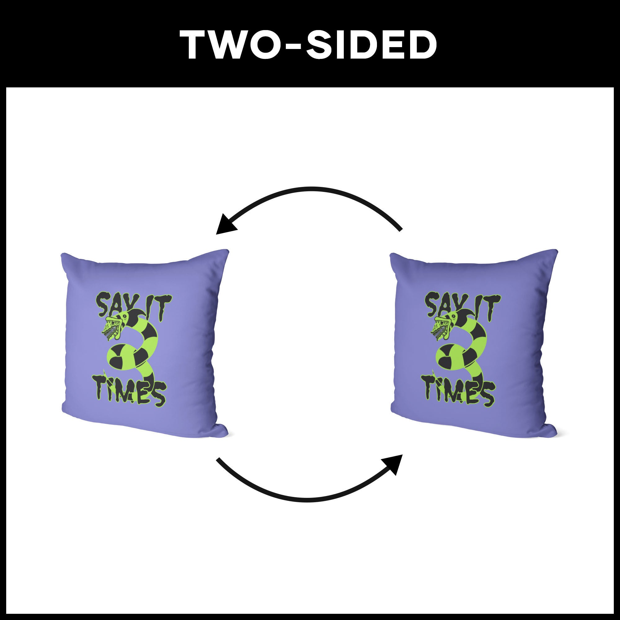 Warner Bros. Beetlejuice Three Times Throw Pillow 18X18 Inches, PURPLE, alternate image number 5