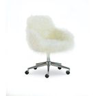Fenton Faux Fur Office Chair White, WHITE, hi-res image number null