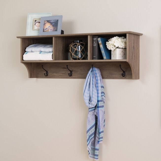 48 inches Wide Hanging Entryway Shelf Drifted Gray, GRAY, hi-res image number null