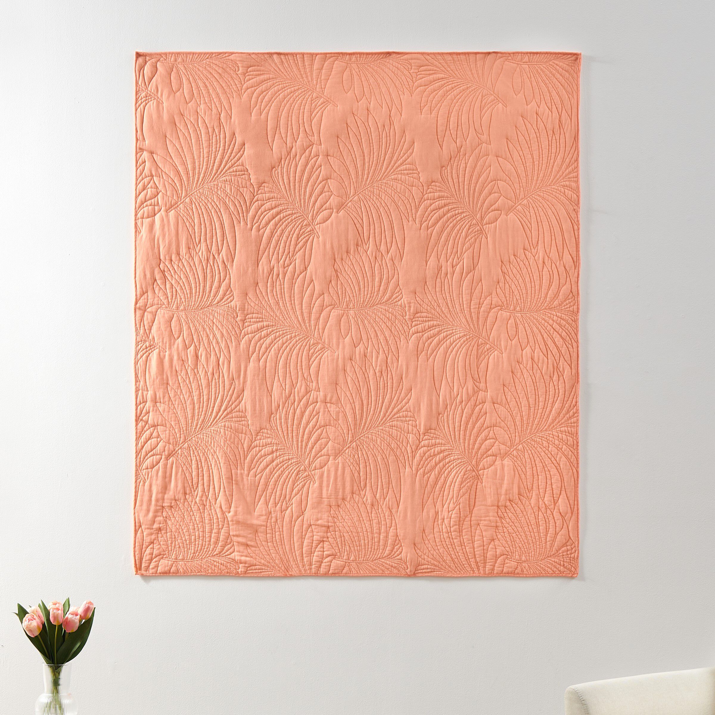 Palm Coast Quilted Throw Blanket, CORAL, alternate image number 3