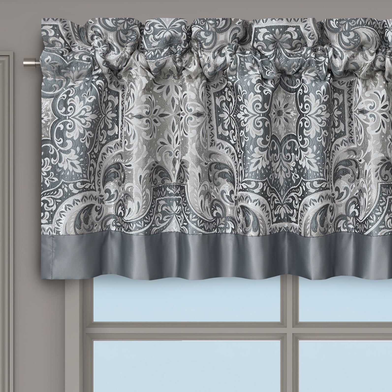LISBON WINDOW STRAIGHT VALANCE, SLATE, alternate image number 2