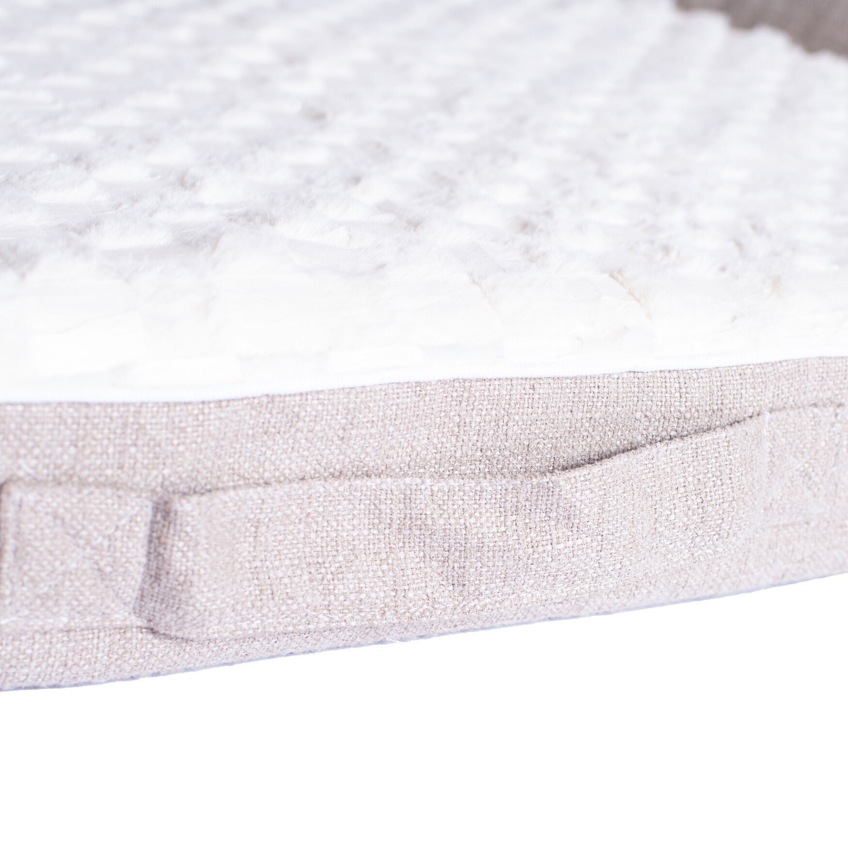 Bolstered Pet Bed Cushion With Memory Foam, Medium Ivory & Beige, , alternate image number 6