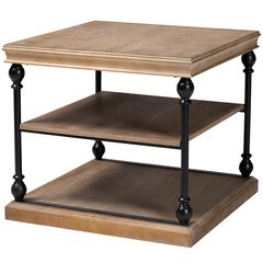 Sebastian Traditional Industrial 3-Tier End Table