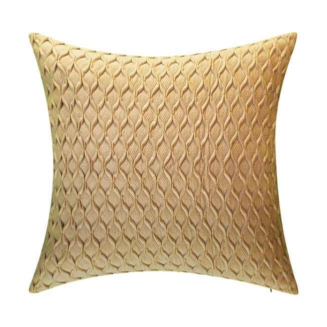 Edie@Home Fishnet Ruched Velvet Decorative Pillow Dec Pillow, NATURAL, hi-res image number null