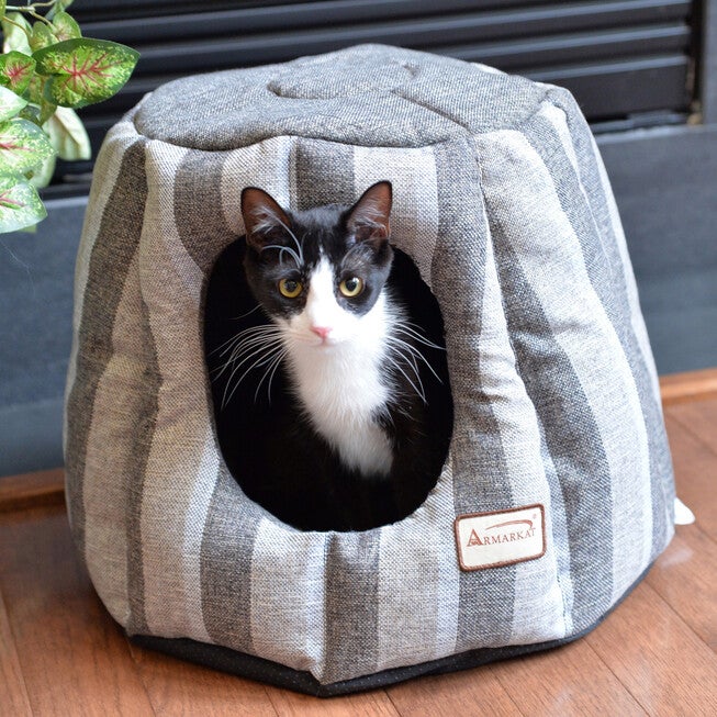 Cat Cave Bed, Gray and Silver, , alternate image number 3